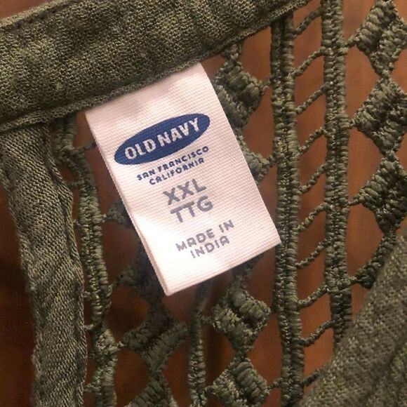 COPY - Old Navy green tank plus size crochet back - Picture 3 of 3